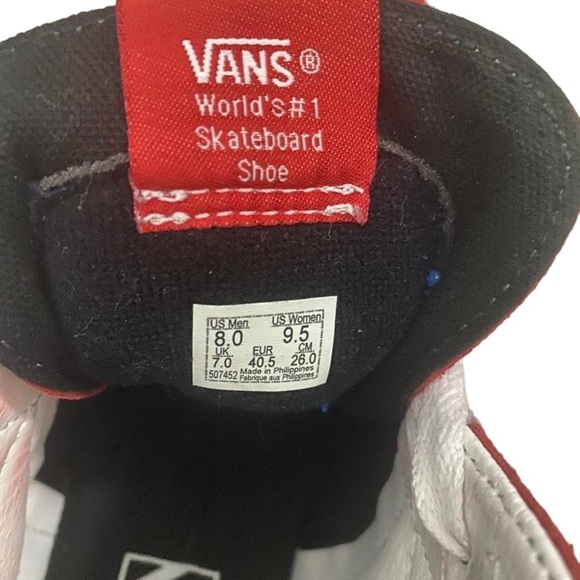 Vans - unisex high top skateboard sneaker -  Women 9.5 men 8 - Picture 3 of 3